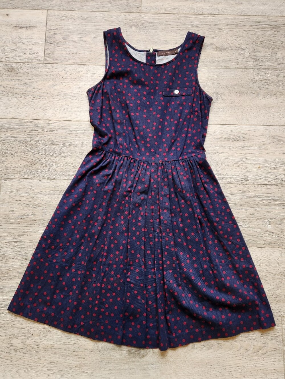 The Limited Navy Blue Red Polka Dot Sleeveless Dress Womens 2